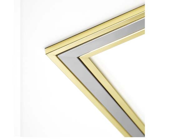 One-piece two tone frame - brass / silver