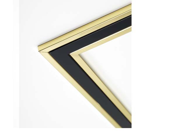 One-piece two tone frame - brass/black